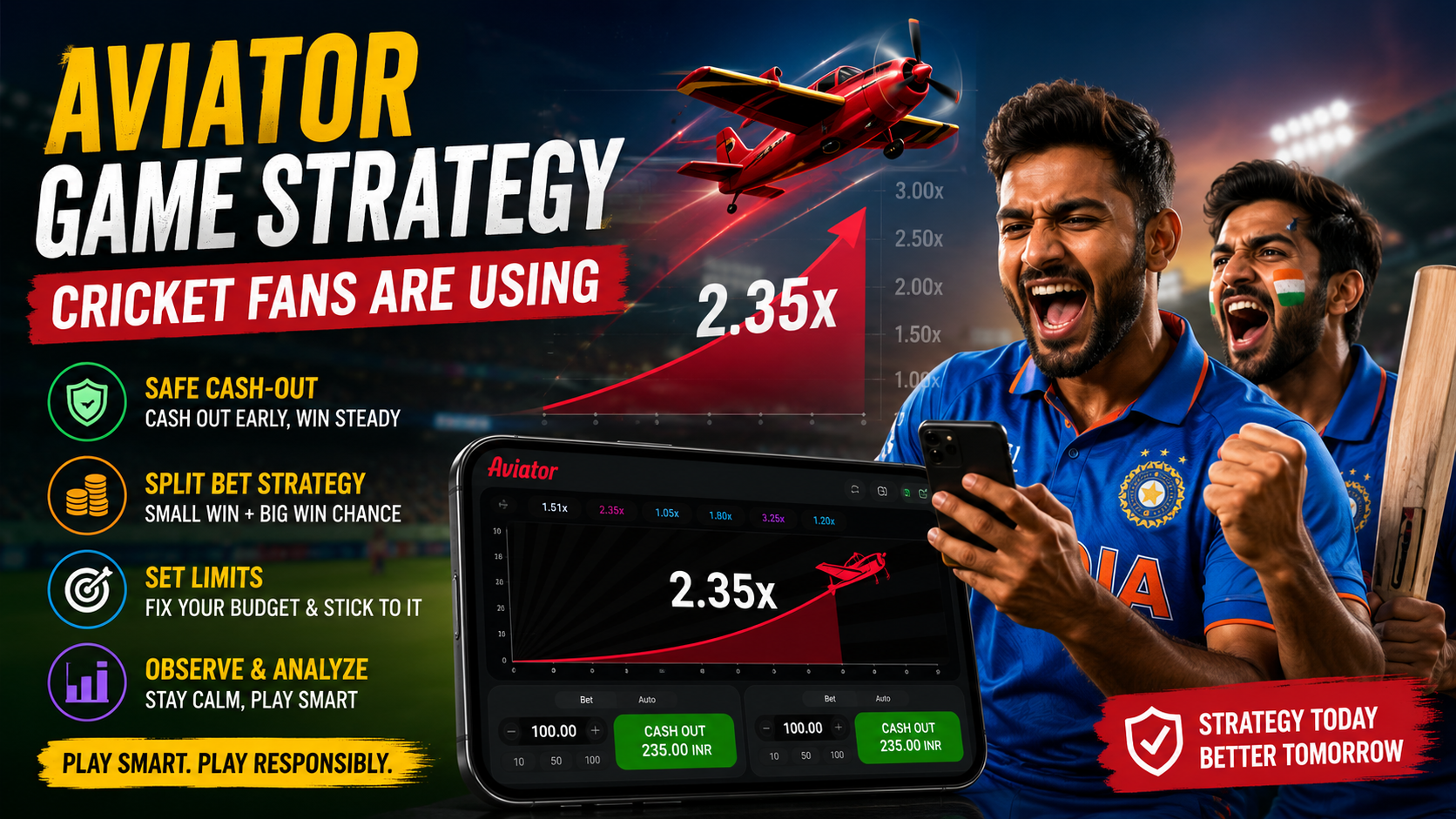 Cricket fans playing Aviator game strategy online on mobile devices