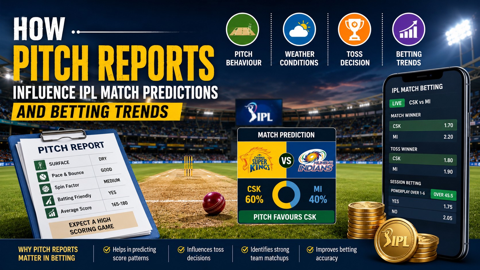 IPL pitch report analysis influencing match prediction