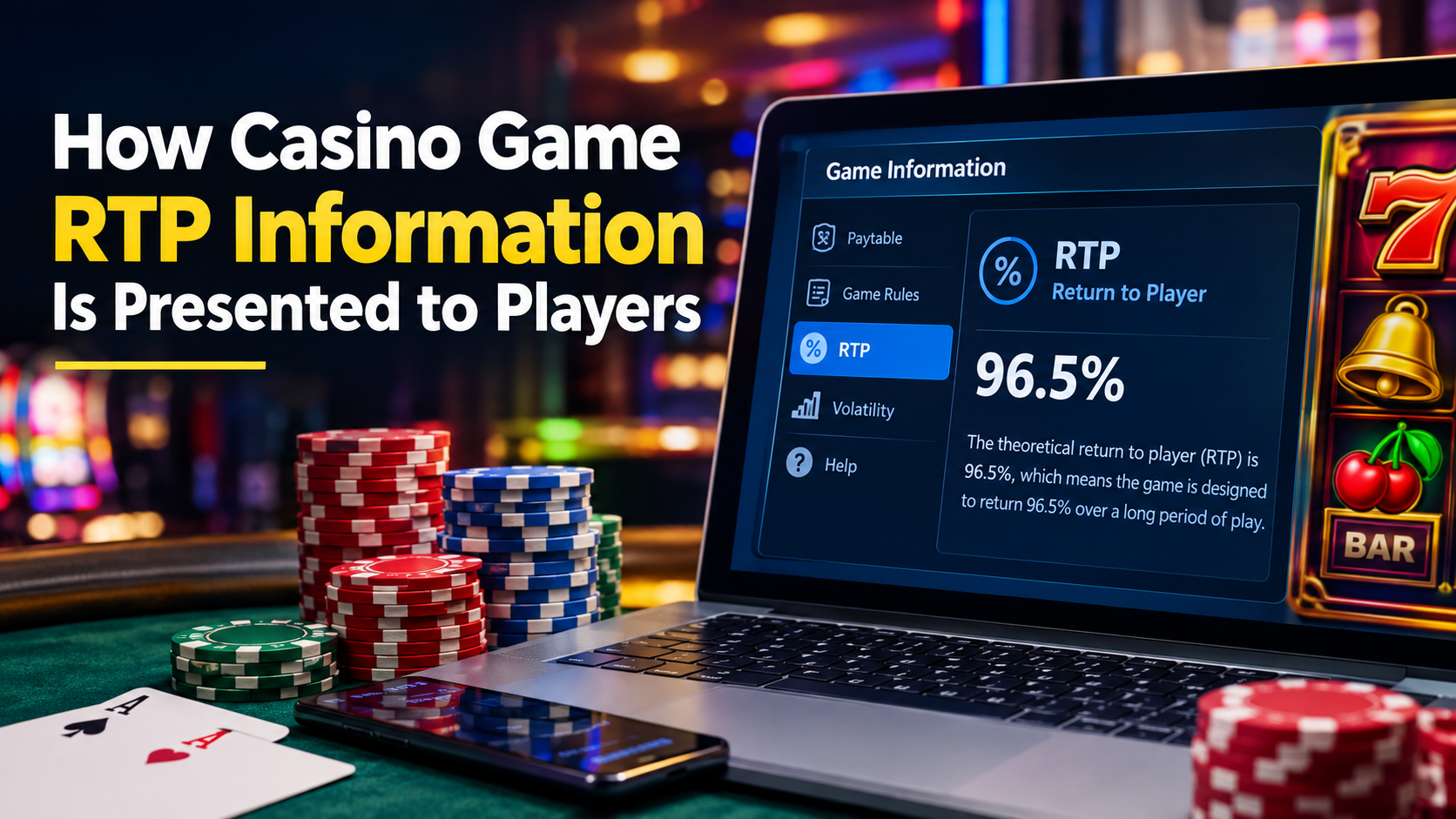 Casino game RTP information shown to players
