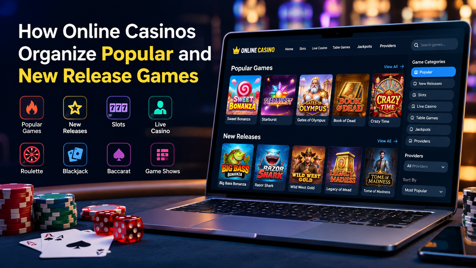 Online casino popular and new release games